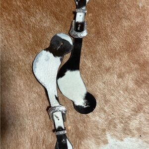 NEW Cowhide Leather Spurs with Silver Buckles